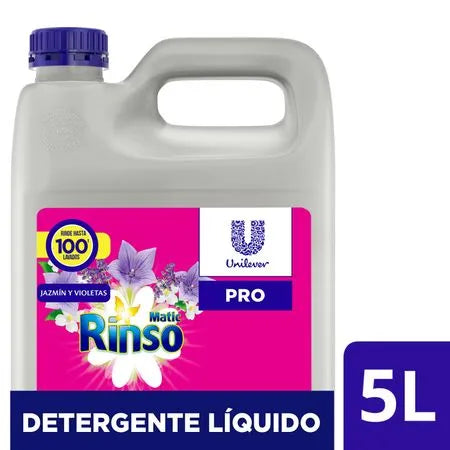 Detergente Líquido Rinso Jazmín y Violetas 5 L