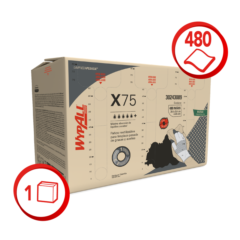 Paños Wypall X75 Fuerzamax Industrial - (Caja de 480 Paños)
