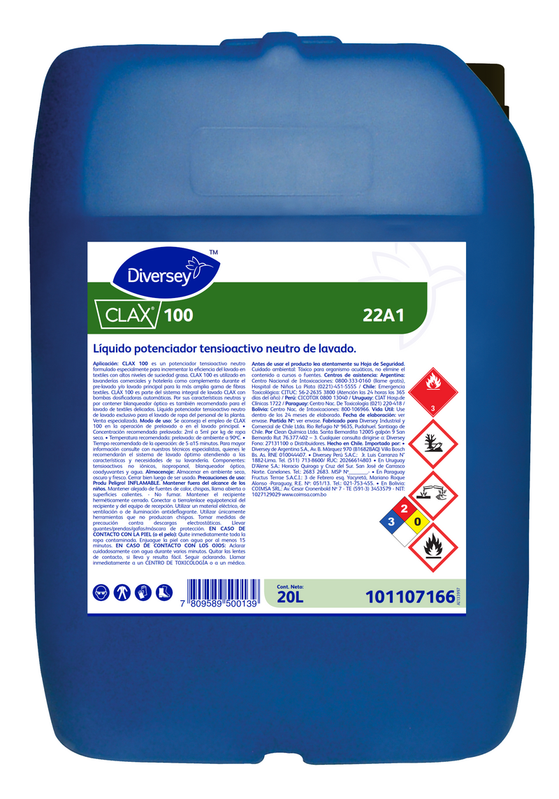 Potenciador tensioactivo neutro de lavado Clax 100 - (20L)