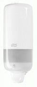 Dispensador Manual para Jabón Líquido y Alcohol Gel, Dispensador de Pared, Marca Tork®, 1 L – Sistema S1, Blanco, Alta Resistencia para Uso Intensivo