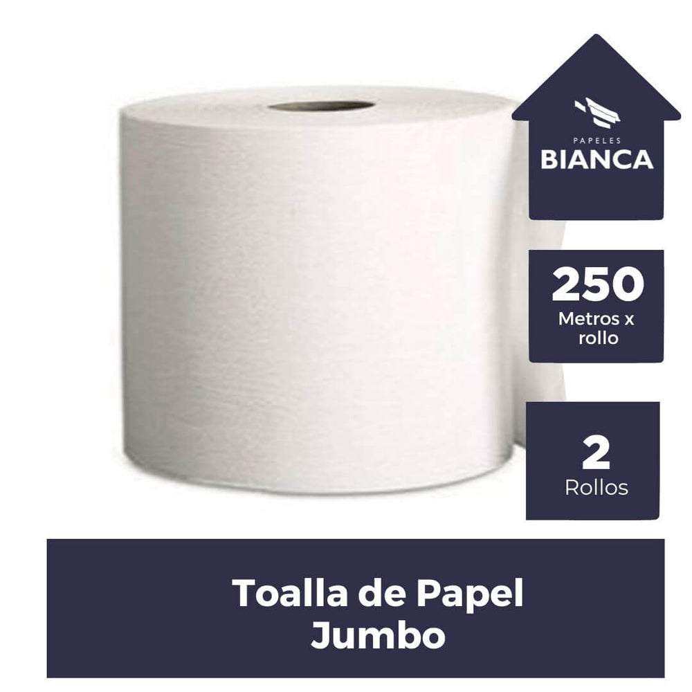 Toalla de Papel Jumbo Universal Bianca - (2 x 250m) AXAM Papel