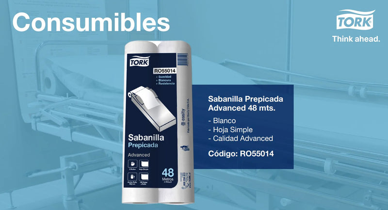 Sabanilla Rollo Tork Advanced - 8 Rollos x 48 metros