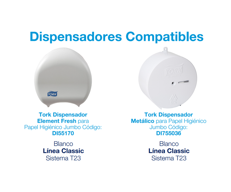 Papel Higiénico Jumbo Tork Premium - (6 Rollos x 250 MTS)