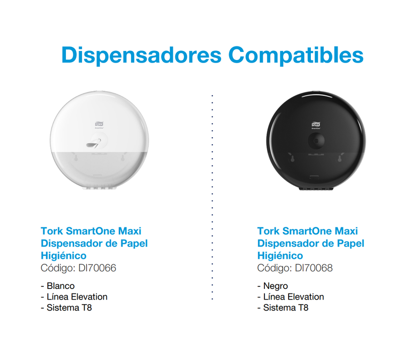 Papel Higiénico SmartOne Tork Premium - (6 Rollos x 207 MTS)