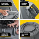 Brute® Cubo de Basura Gris Capacidad de 121.1L  o 32 gallon FG263200GRAY
