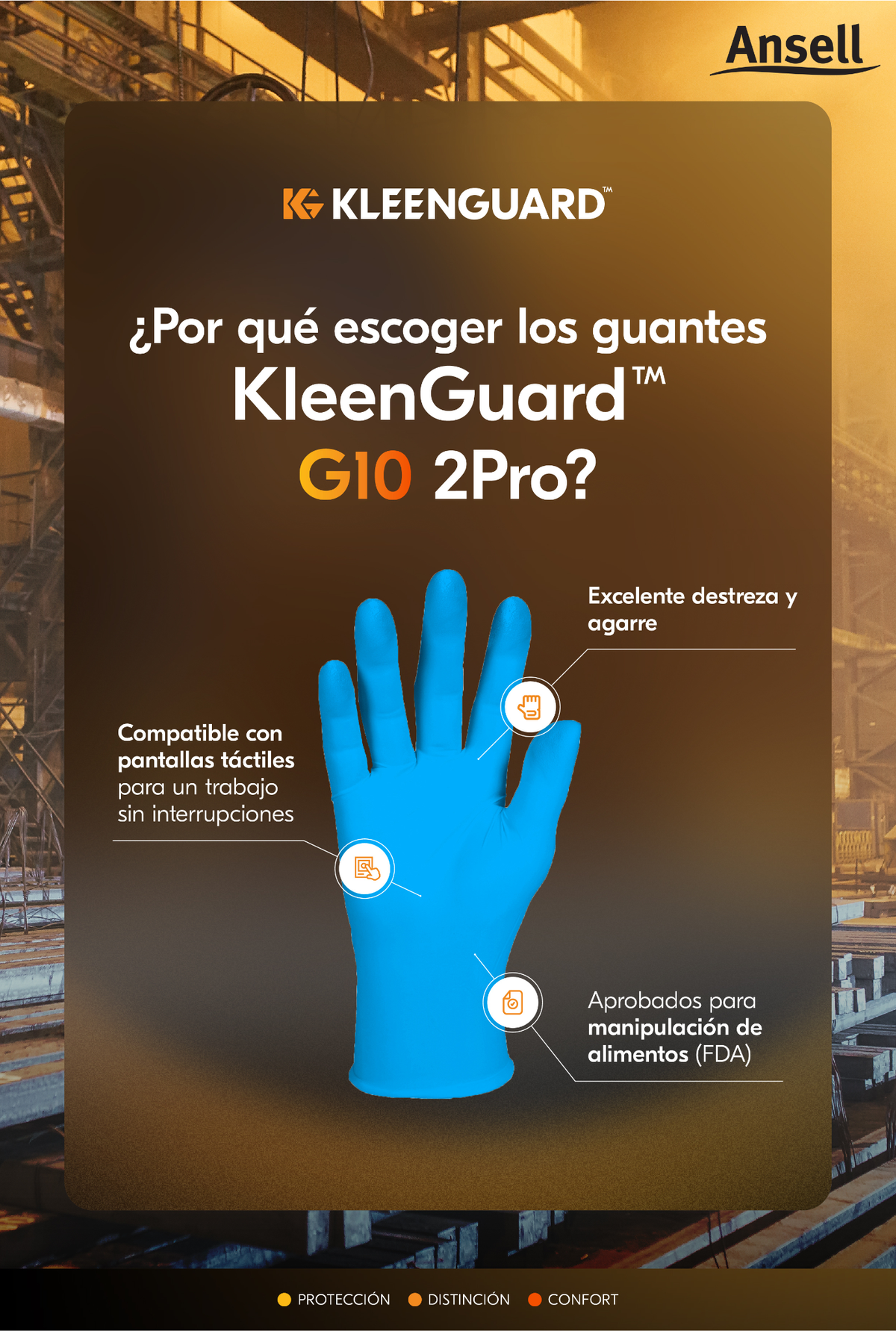 Guantes de Nitrilo Kleenguard® G10 | Alta Sensibilidad y