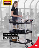 Carro Utilitario de Servicio XTRA Abierto Negro Cap. 300 lbs Rubbermaid