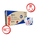 Wypall X80 Pus Blue Prefolded Wipes- (10 pack x 30 wipes)