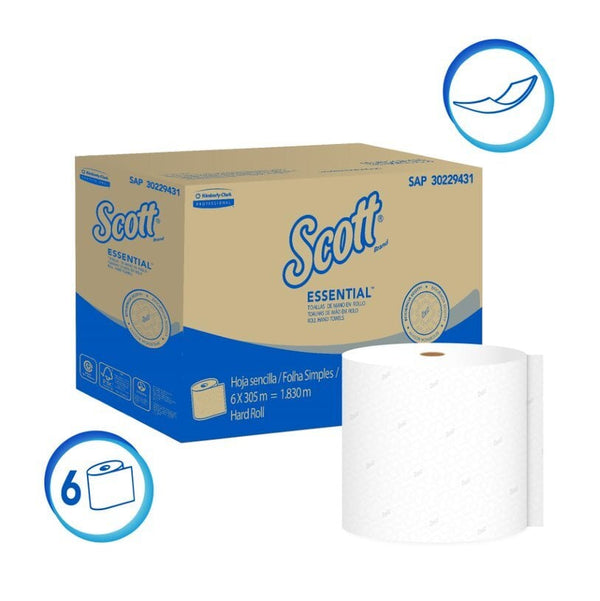 Toallas en Rollo Scott Jumbo 305 Essential Airflex - (6 Rollos x 305 mts)