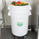 Contenedor BRUTE® GreensKeeper® 121 Litros con Tapa y Plataforma Rodante Rubbermaid Commercial FG263600WHT