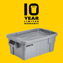 Caja BRUTE® Tote con Tapa Rubbermaid Commercial FG9S3000GRAY - 53 L Gris