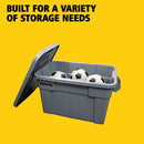 Caja BRUTE® Tote con Tapa Rubbermaid Commercial FG9S3100GRAY - 76 L Gris