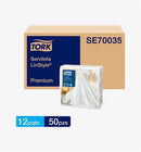 Tork White Linstyle Premium Napkin - (12 Packs x 50 Sheets)