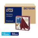 Premium Linstyle Bordeaux Tork Napkin - (12 Packs x 50 Sheets)