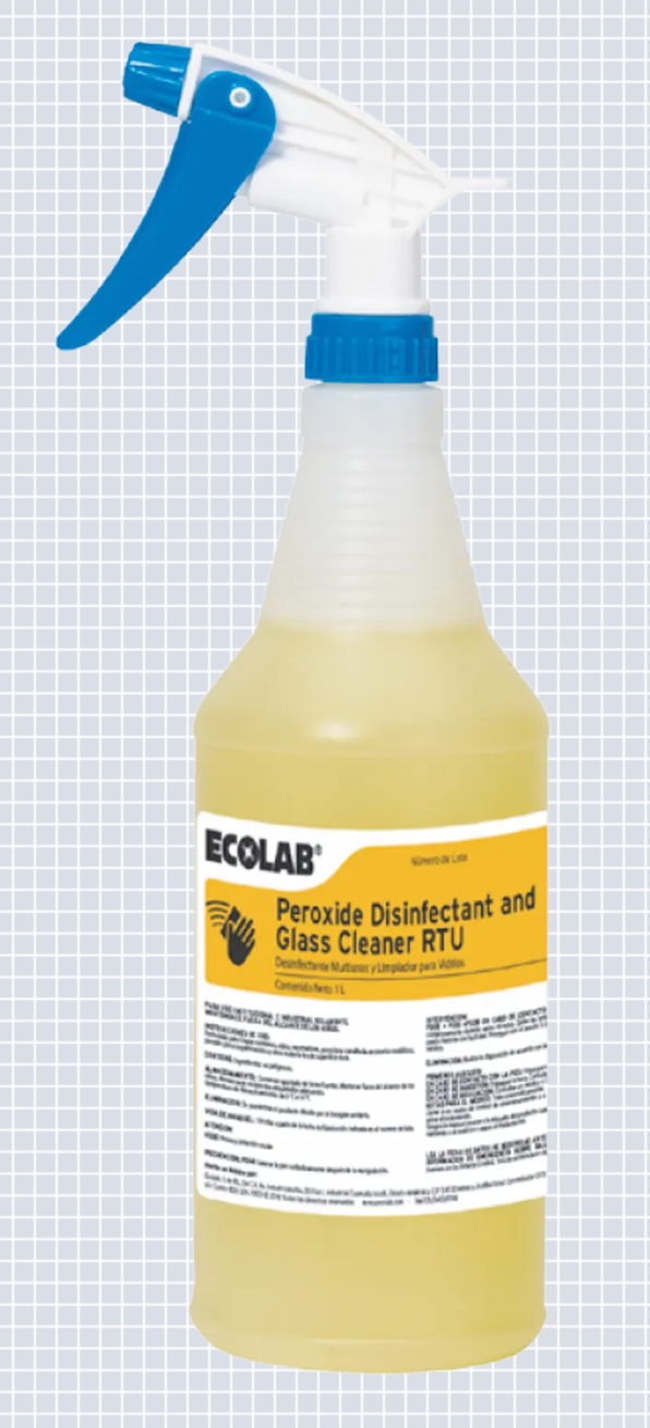 Peroxide Multisurface Cleaner RTU – Limpiador y Desinfectante Multipropósito ECOLAB® 12 botellas de 1 litro