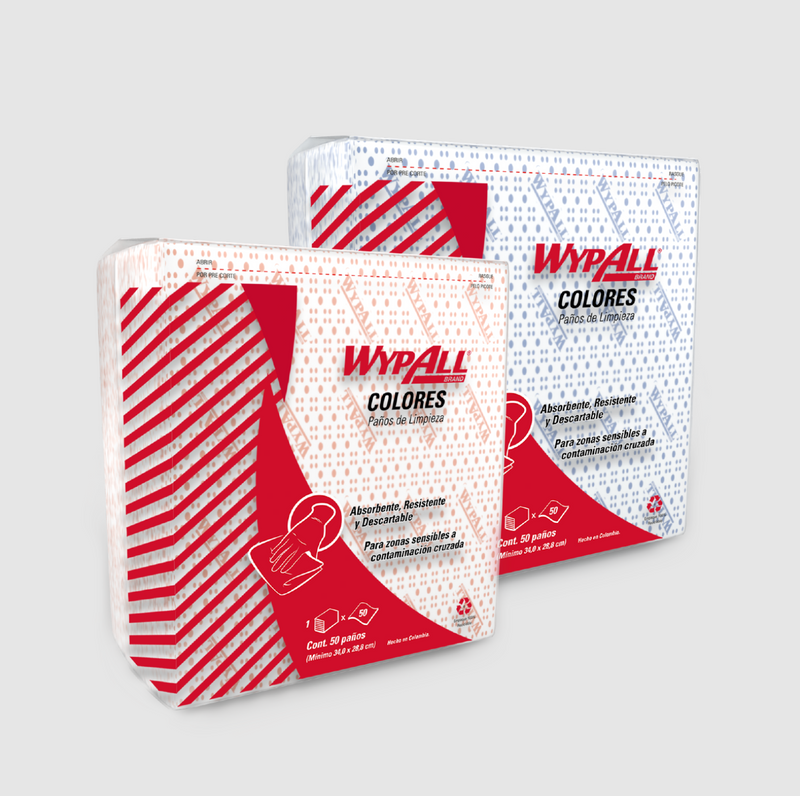 Paños Wypall X50 Predoblado Azul - (8 packs de 50 paños)