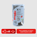 Wypall X75 cloths reusable heavy cleaning of grease and oils 28x42cm - (6 rolls of 60 cloths)