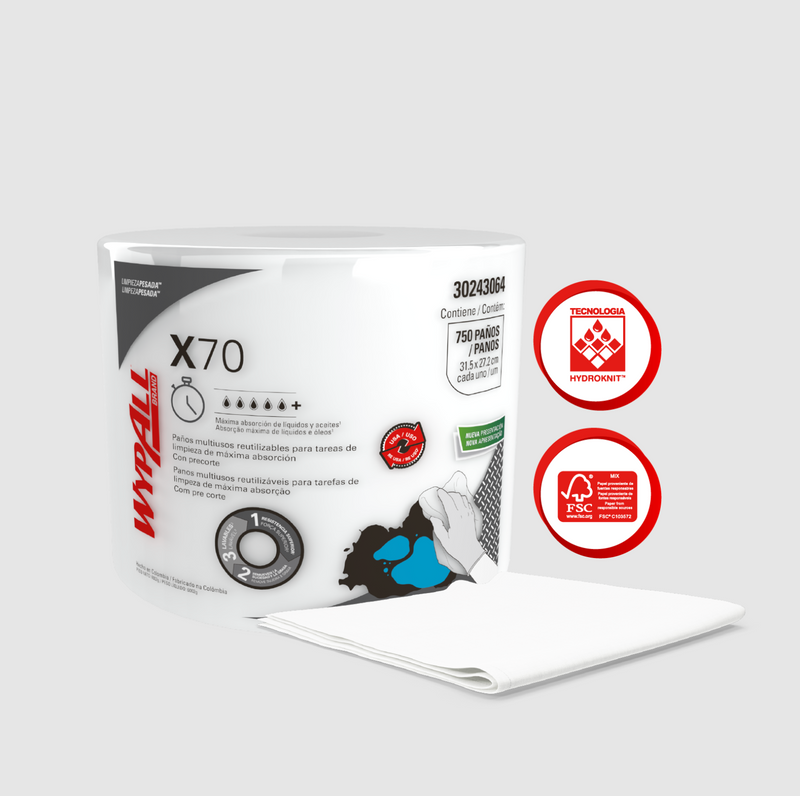 Paños Wypall x70 Jumbo - (Bobina de 750 Paños)