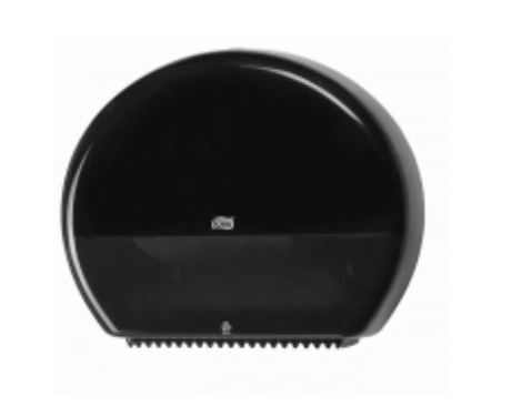 Dispensador Tork Negro para Papel Higiénico en Bobina – Sistema T2, Plástico ABS, 34,5×27,5×13,2 cm, Smart Lock