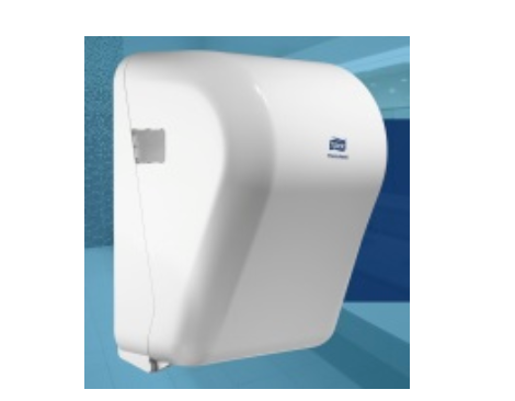 Dispensador Tork Classic Blanco para Toalla en Rollo Autocorte – 37,8×28×22,9 cm, Plástico ABS, Diseño Compacto