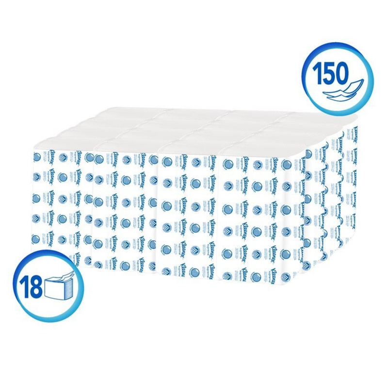 Interleaved Kleenex Supreme Double Sheet Towels - (18 Units x 150 Sheets)