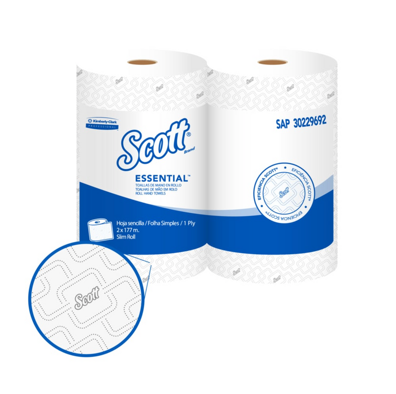 Toallas Scott Essential Airflex en Rollo  - ( 6 rollos de 177 metros )