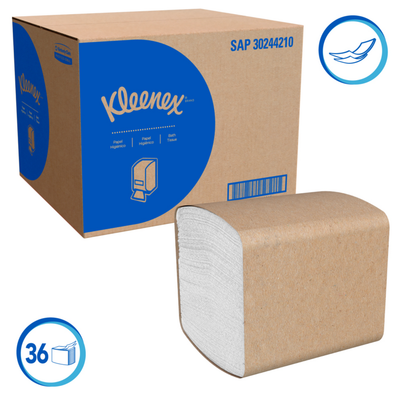 Kleenex Double Sheet Interleaved Toilet Paper - (36 Units x 250 Sheets)