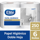 ELITE Professional Excellence 50971 – Papel Higiénico Doble Hoja Extra Blanco (Pack de 6 rollos de 250 m)