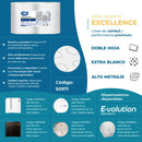 ELITE Professional Excellence 50971 – Papel Higiénico Doble Hoja Extra Blanco (Pack de 6 rollos de 250 m)