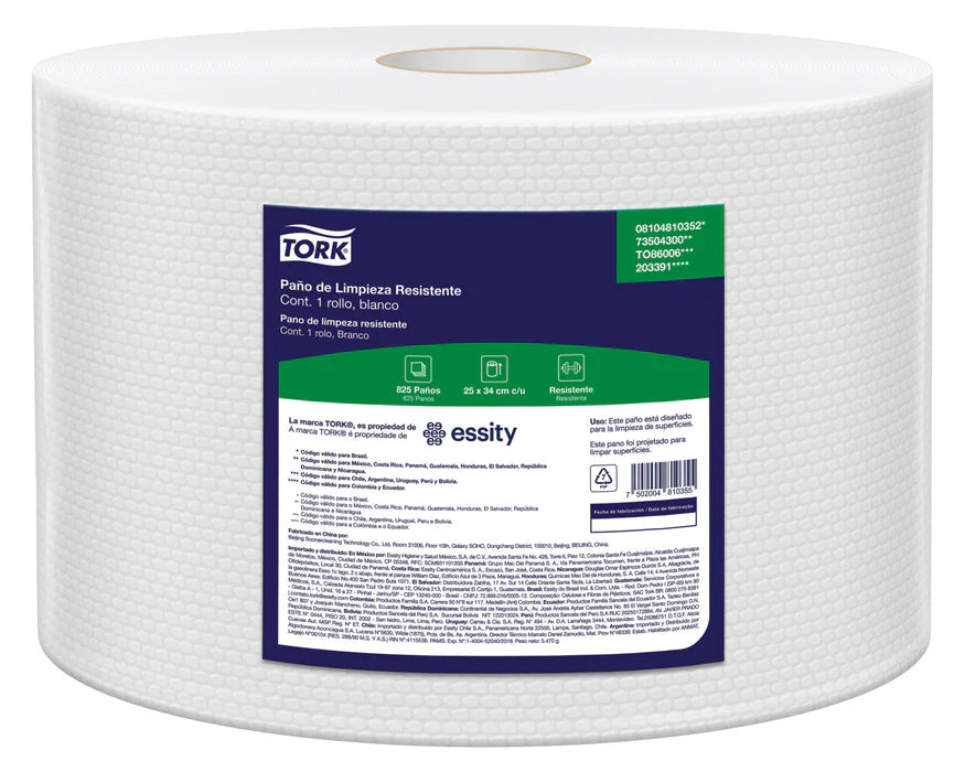 Wiper Industrial Jumbo Tork® - (1 Rollo x 825 Paños)