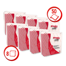Wypall X50 Prefolded Wipes Red - (8 packs of 50 wipes)