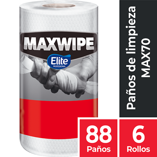 Paños de Limpieza Reutilizables Elite Maxwipe 70 (cod.40959) - 6 Rollos de 88 paños
