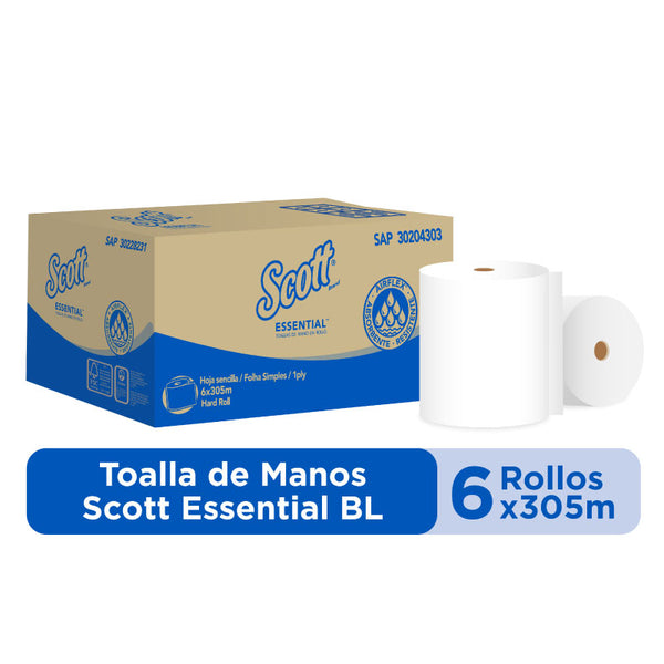 Scott Essential Airflex Jumbo Roll Towels Single Sheet - (6 Units x 305 Meters)