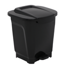 Basurero Plástico 25 Litros Negro Pedal Central