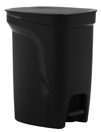10 Liter Black Plastic Trash Can Central Pedal