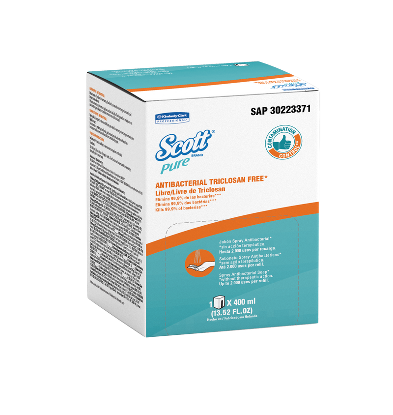 Jabón Spray Antibacterial Scott Pure - (6 Unidades x400ml)