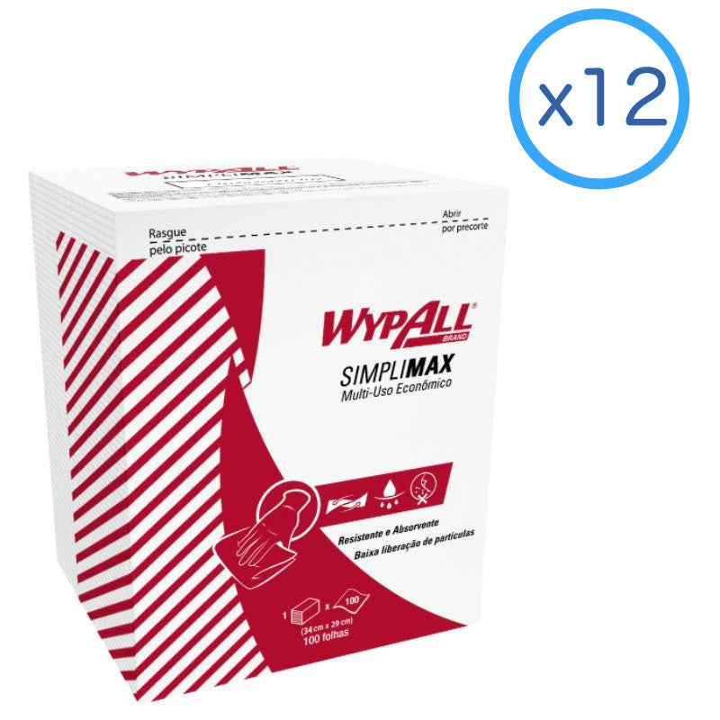 Wypall Cloths x50 Prefolded White -(12 packs of 100 cloths)