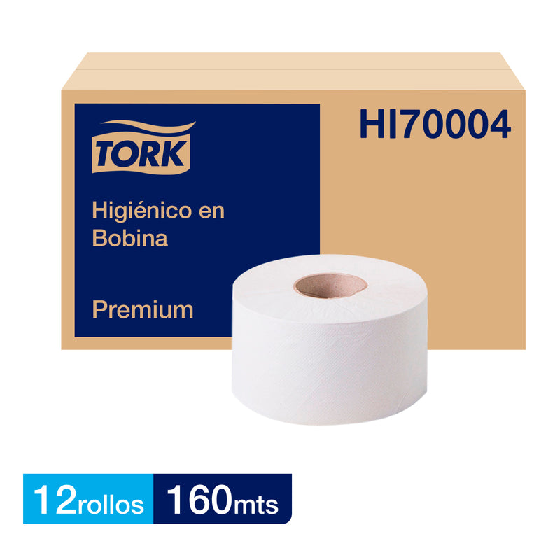 Papel Higiénico Jumbo Tork Premium - (12 Rollos x 160 metros)