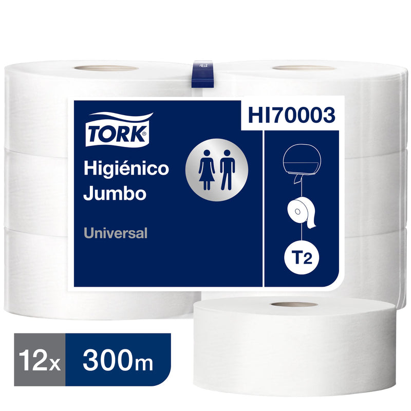 Papel Higiénico Jumbo Tork Universal - (12 Rollos x 300 metros)