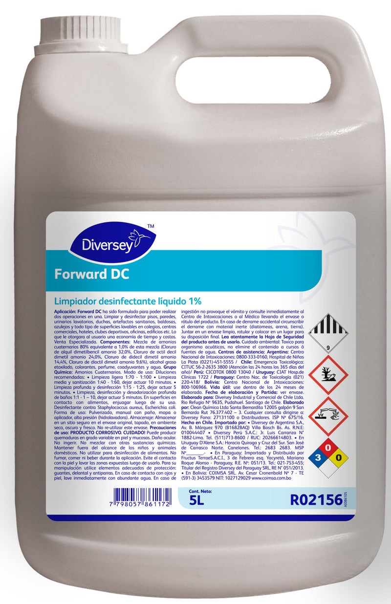Forward Dc Desinfectante de superficies Amonios Cuaternarios - (5 LT)