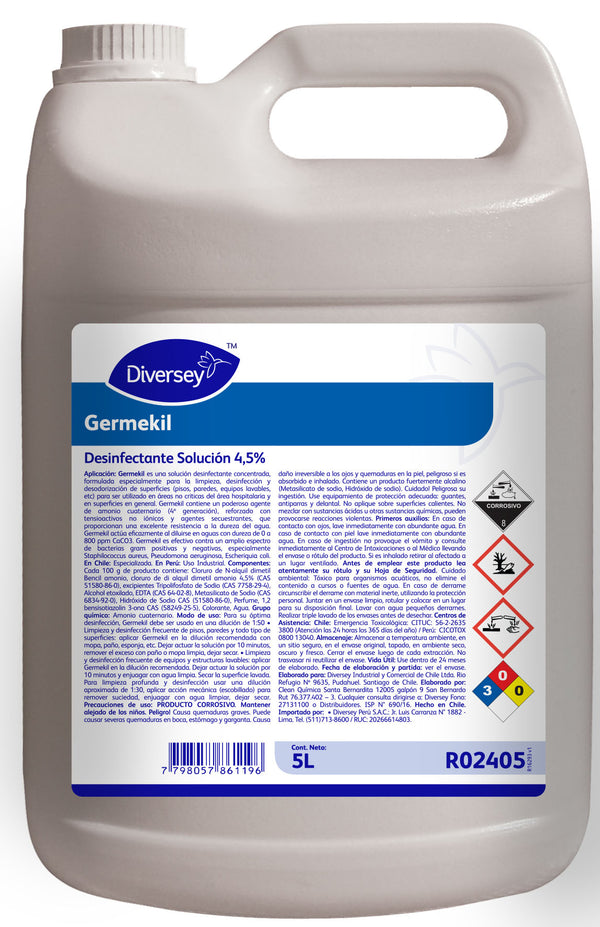 Germekil Quaternary Ammonium Disinfectant- (5LT)