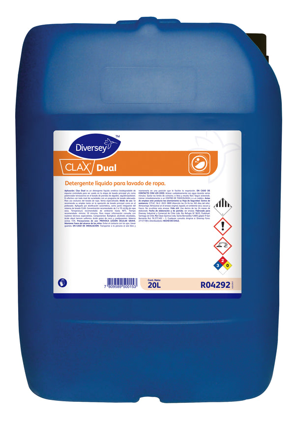 Clax Dual Biodegradable Liquid Detergent - (20L)