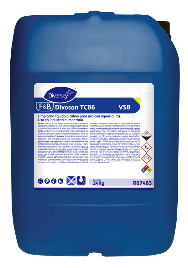 Divosan Tc 86 Chlorinated Alkaline Hard Water Cleaner - (24K)