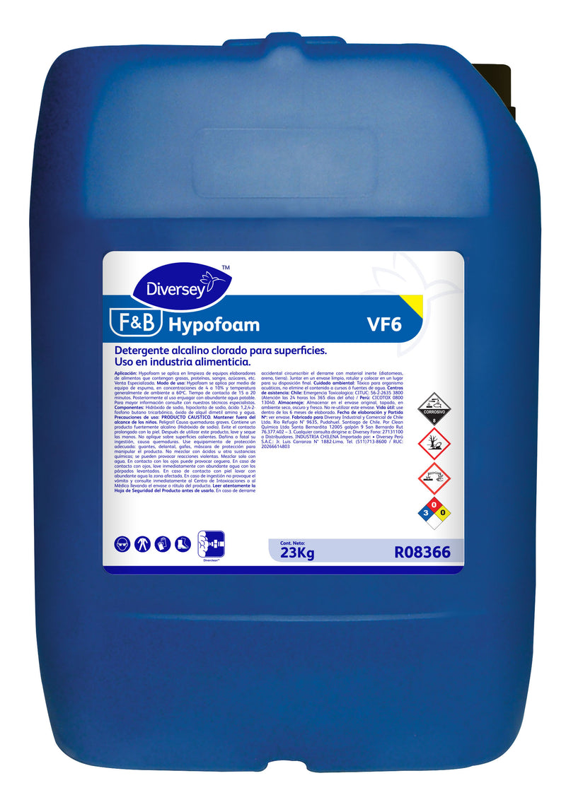 Hypofoam detergente alcalino clorado por espuma (23 Kg)