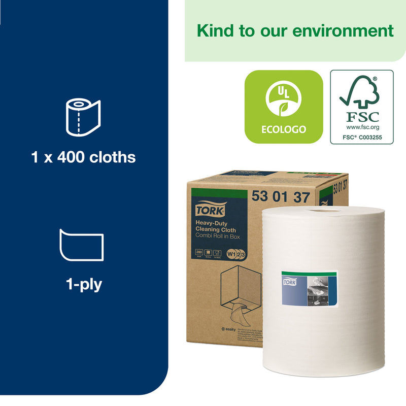 Wipe Industrial Use White Roll - (280 Cloths)