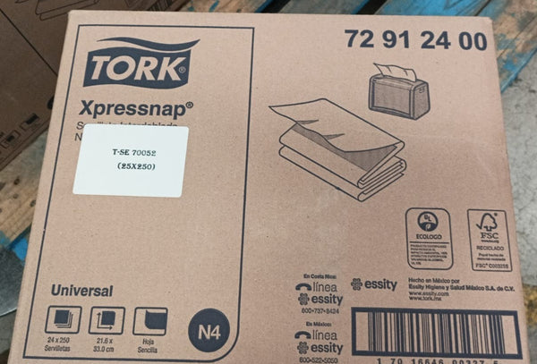 Tork Xpressnap Universal Color Kraft Napkin Single Sheet- (24 Packs x 250 Sheets)