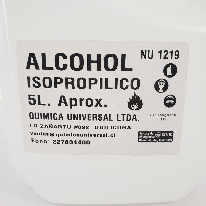 Alcohol Isopropílico 70° para Desinfección de superficies inertes de uso  frecuente.