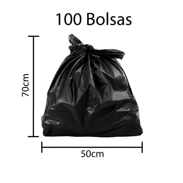 Bolsa De Basura Negra De 50cm X 70cm - (100 Unidades)