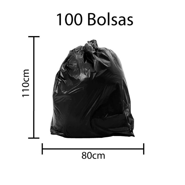 Bolsa De Basura Negra De 80cm X 110cm - (100 Unidades)