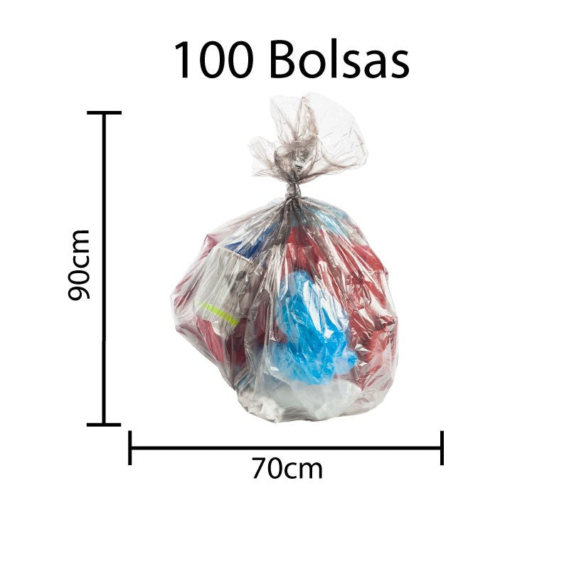 Bolsa De Basura Transparente De 70cm X 90cm - (100 Unidades)